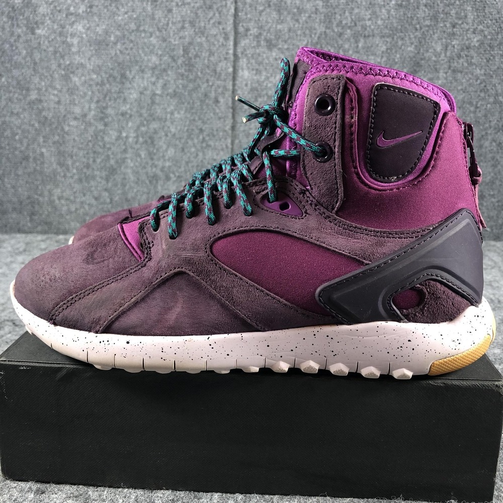 Nike Air Huarache Run Mid Shoes‎ Womens 7.5 Purple Suede Zip 749532-555 - Picture 5 of 15